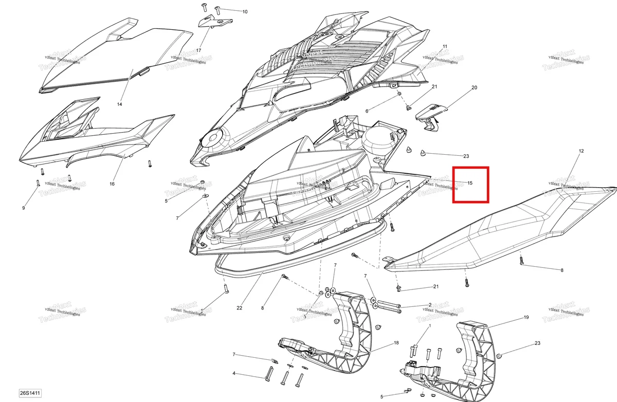 Деталь 269501897 на схеме узла 2014 Sea-Doo RXP-X 260 & RS Front Cover
