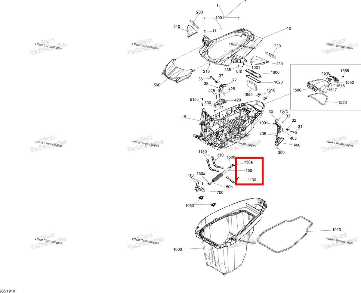 Деталь 269502271 на схеме узла 2019 Sea-Doo GTX 155 Front Cover