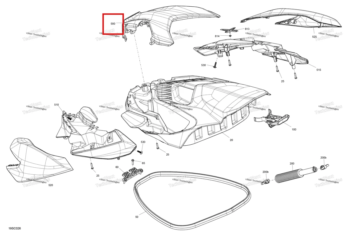 Деталь 269502419 на схеме узла 2023 Sea-Doo RXP X 300 Body - Front Cover