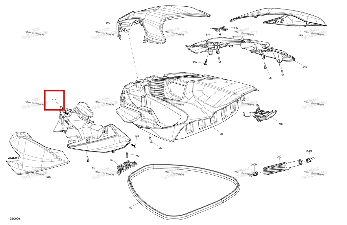 Деталь 269502423 на схеме узла 2023 Sea-Doo RXP X 300 Body - Front Cover