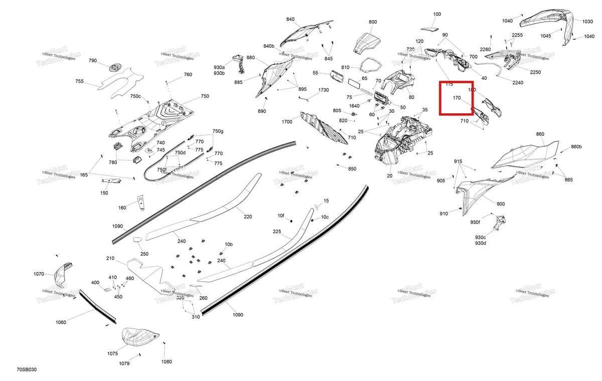 Деталь 269502461 на схеме узла 2022 Sea-Doo FISH PRO SCOUT 130 Body - System