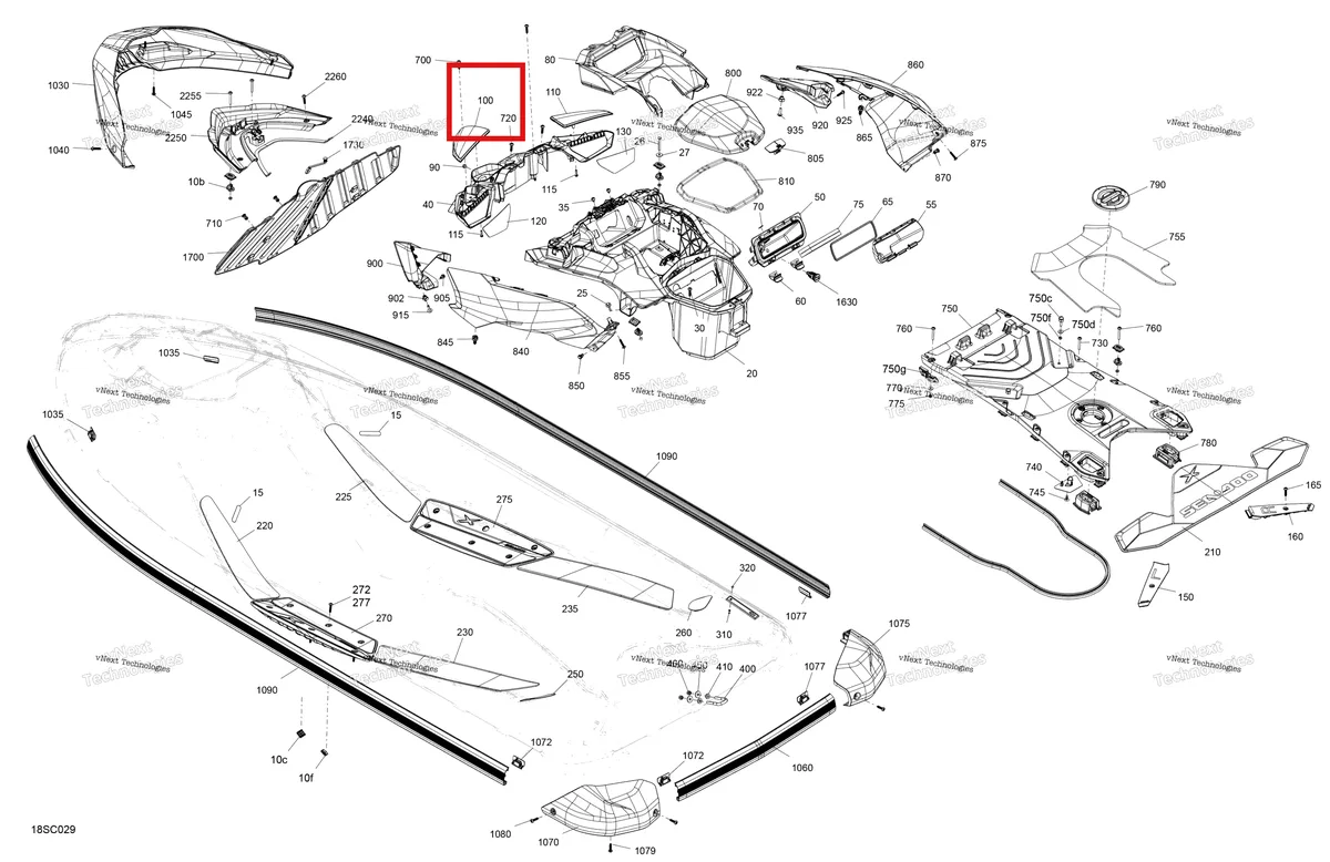 Деталь 269502521 на схеме узла 2023 Sea-Doo RXP X 300 SPECIAL SERIES Body - System