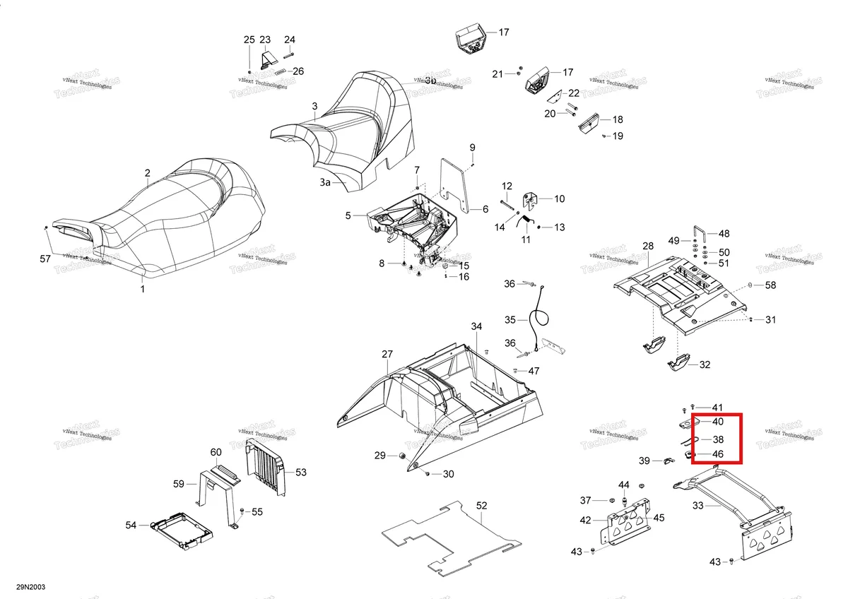 Деталь 269700017 (Пружина) на схеме узла 2020 Ski-Doo SKANDIC WT 550F Seat - Main Section