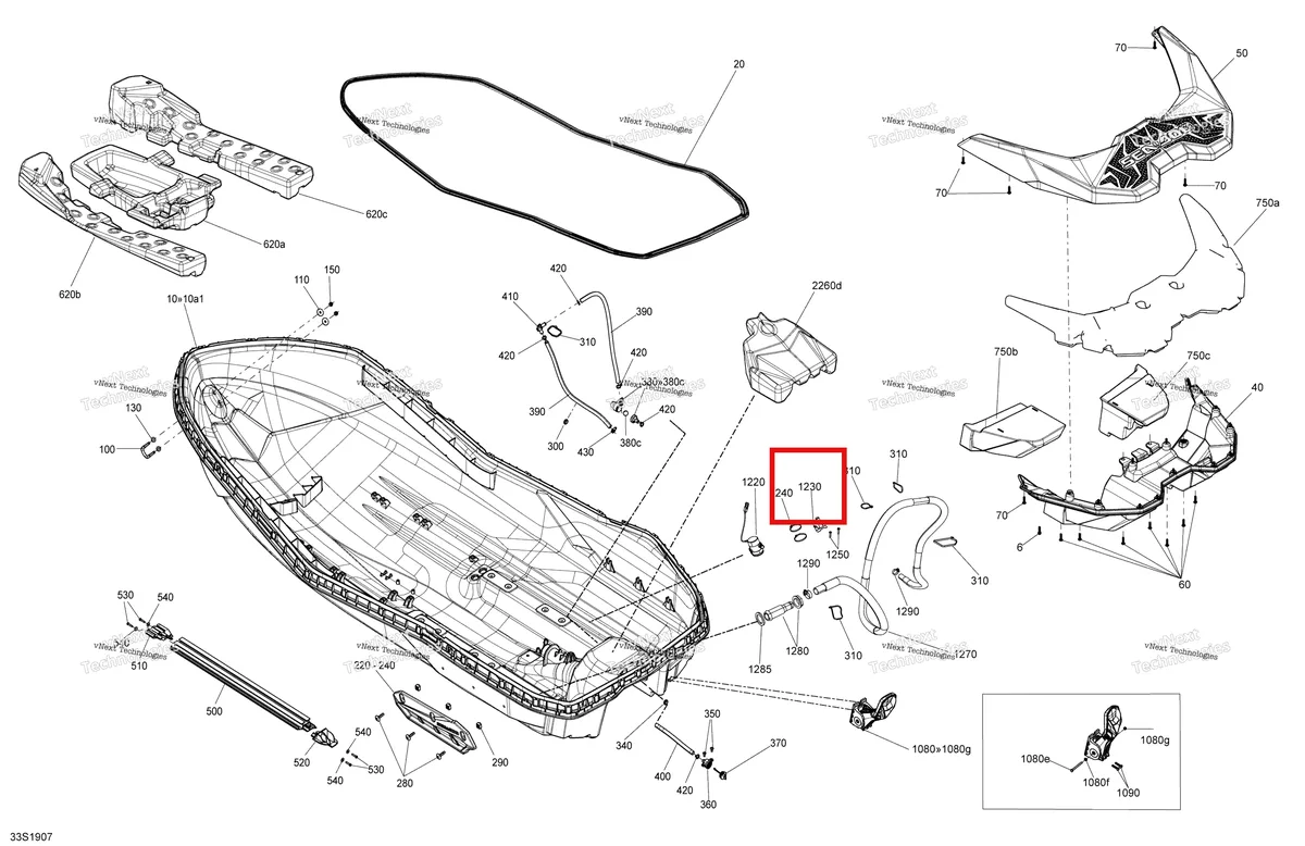 Схема применяемости: Bilge насос опора Package Trixx Sea-Doo Spark 900 HO ACE (2018) (269800473)