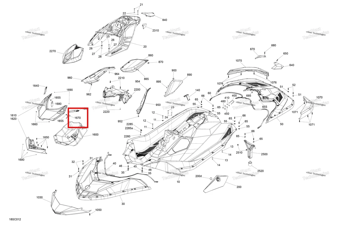Деталь 269800541 на схеме узла 2023 Sea-Doo SPARK 90 - 2UP Body - System