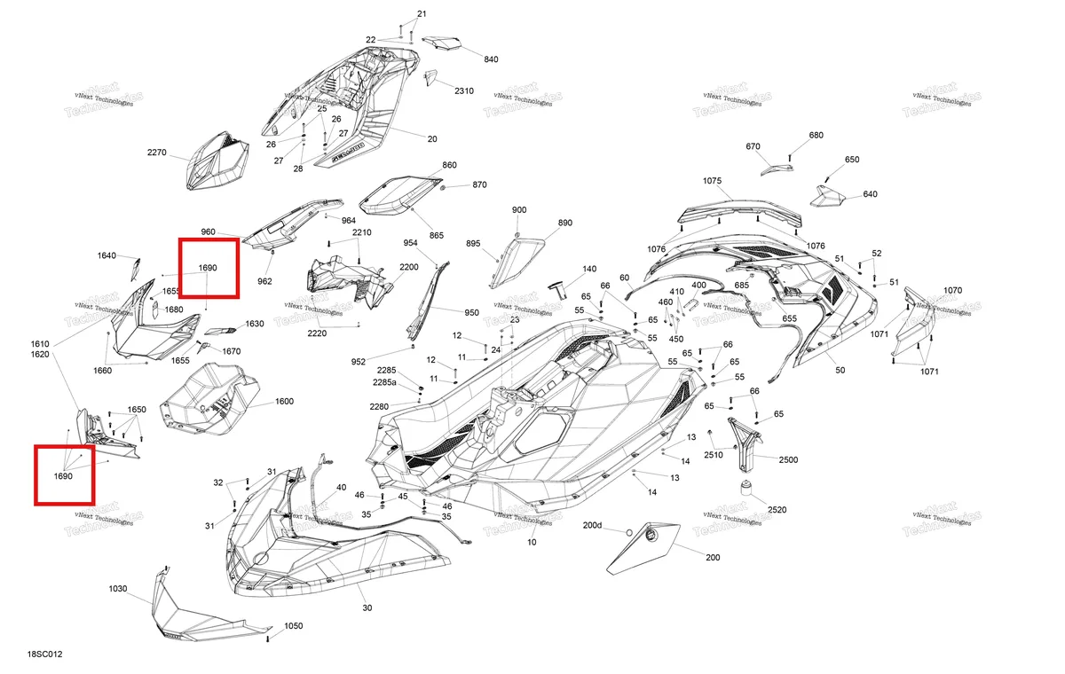 Деталь 269800662 на схеме узла 2023 Sea-Doo SPARK 90 - 2UP Body - System