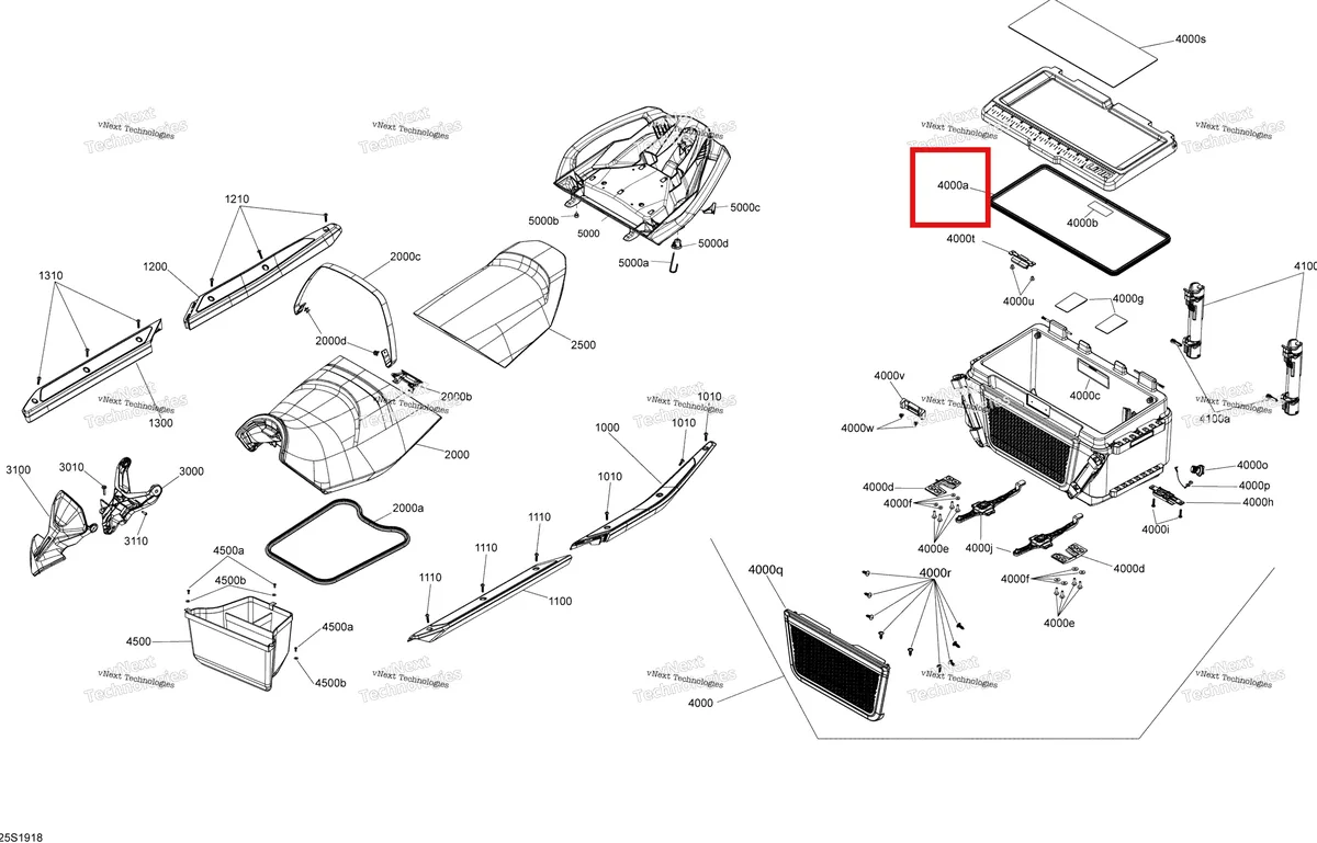 Деталь 269800847 на схеме узла 2019 Sea-Doo FISH PRO Seat
