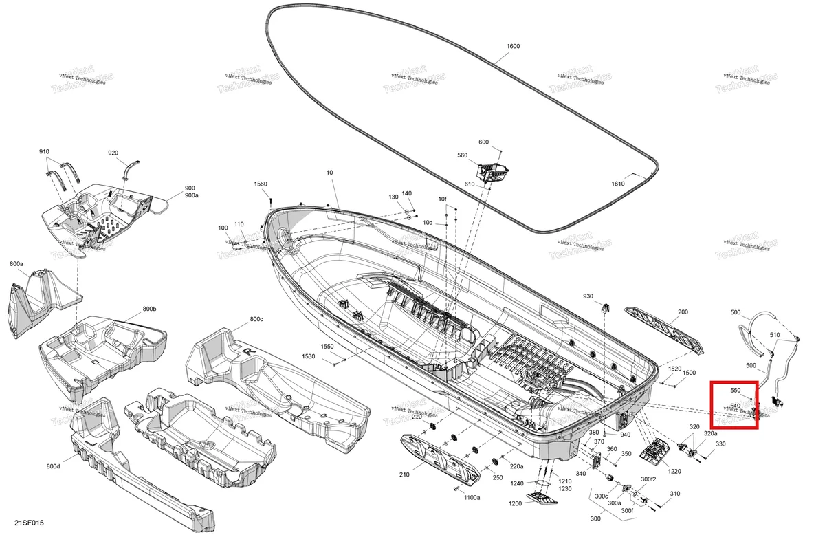 Деталь 269800956 (Насос опора Sea-Doo GTR 300 X (2026) (269800956)) на схеме узла 2026 Sea-Doo GTI - 170 - SE - 30TF - Teal Blue Metalic Body - Hull