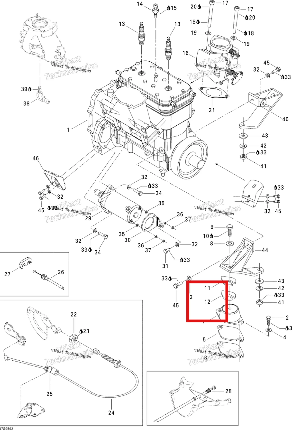 Деталь 270000024 на схеме узла 2005 Sea-Doo GTI Engine