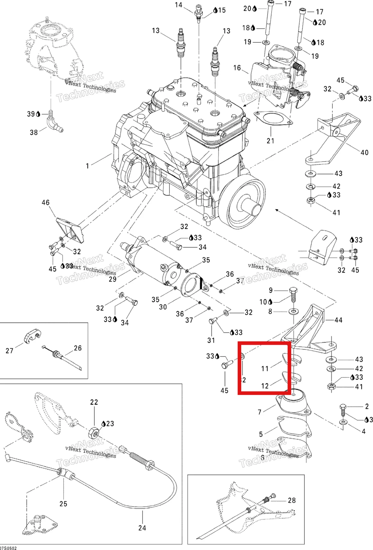 Деталь 270000025 на схеме узла 2005 Sea-Doo GTI Engine