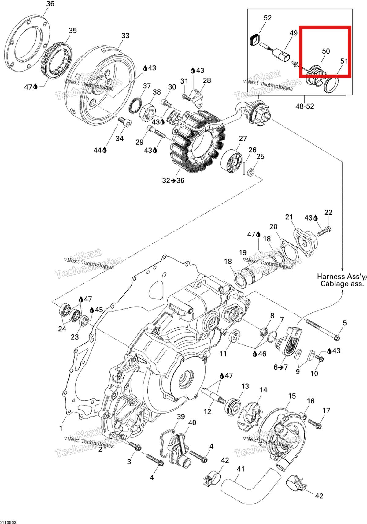 Деталь 270000138 на схеме узла 2005 Can-Am Traxter 5 Speed Ignition, Magneto And Water Pump