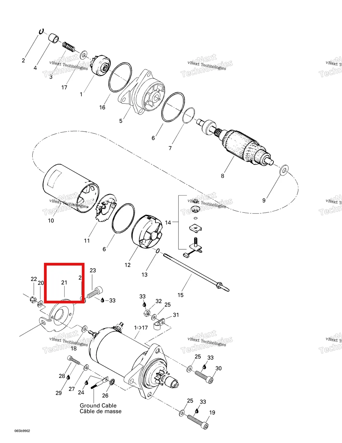 Деталь 270000387 на схеме узла 1999 Sea-Doo SPX, 5636/5828 Starter
