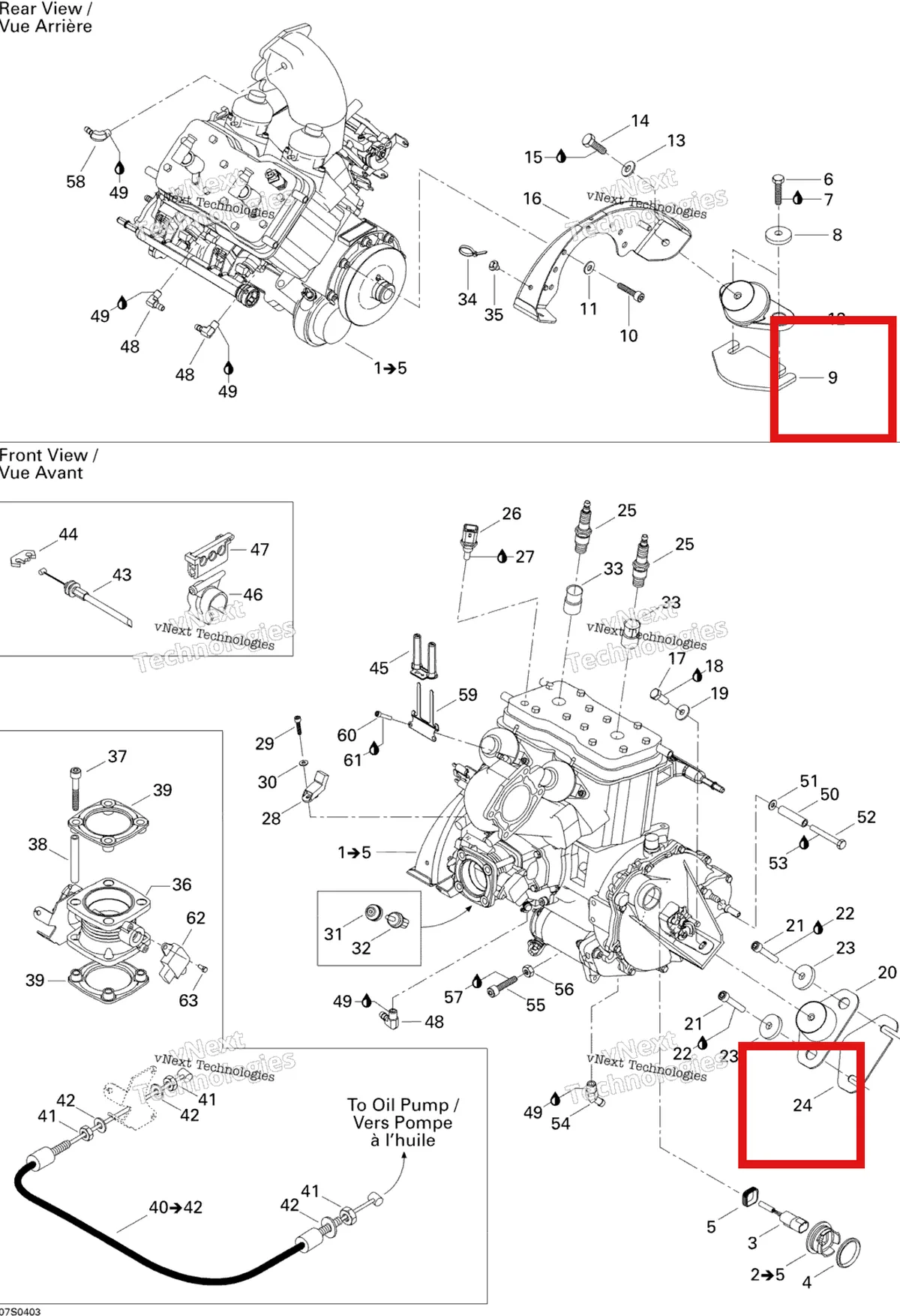 Деталь 270000445 на схеме узла 2004 Sea-Doo GTI LE RFI Engine
