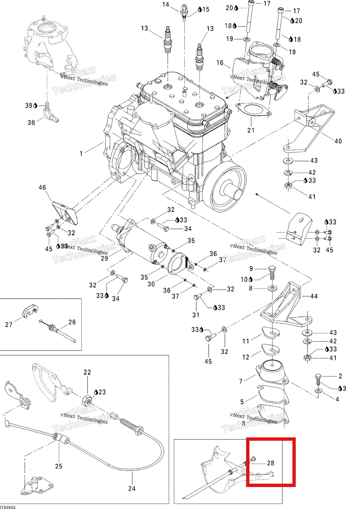 Деталь 270000545 на схеме узла 2005 Sea-Doo GTI Engine