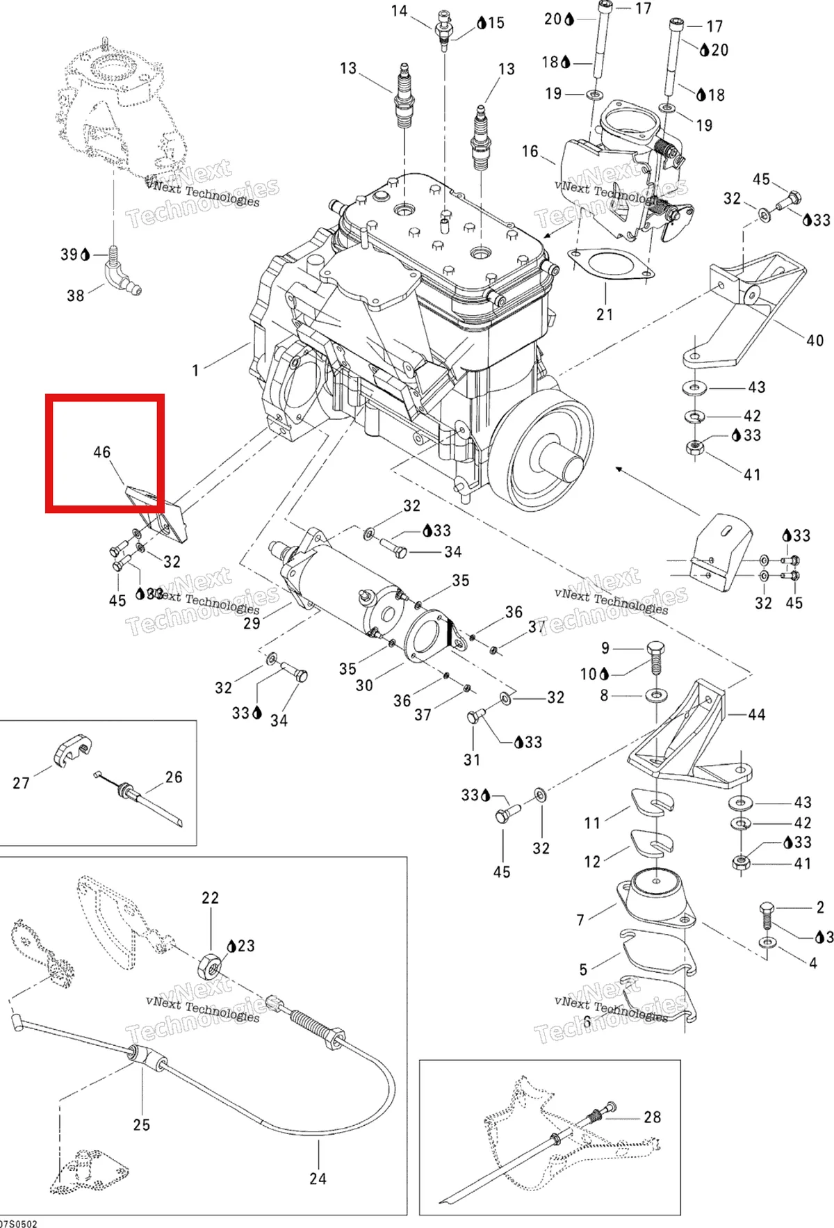 Деталь 270000598 на схеме узла 2005 Sea-Doo GTI Engine