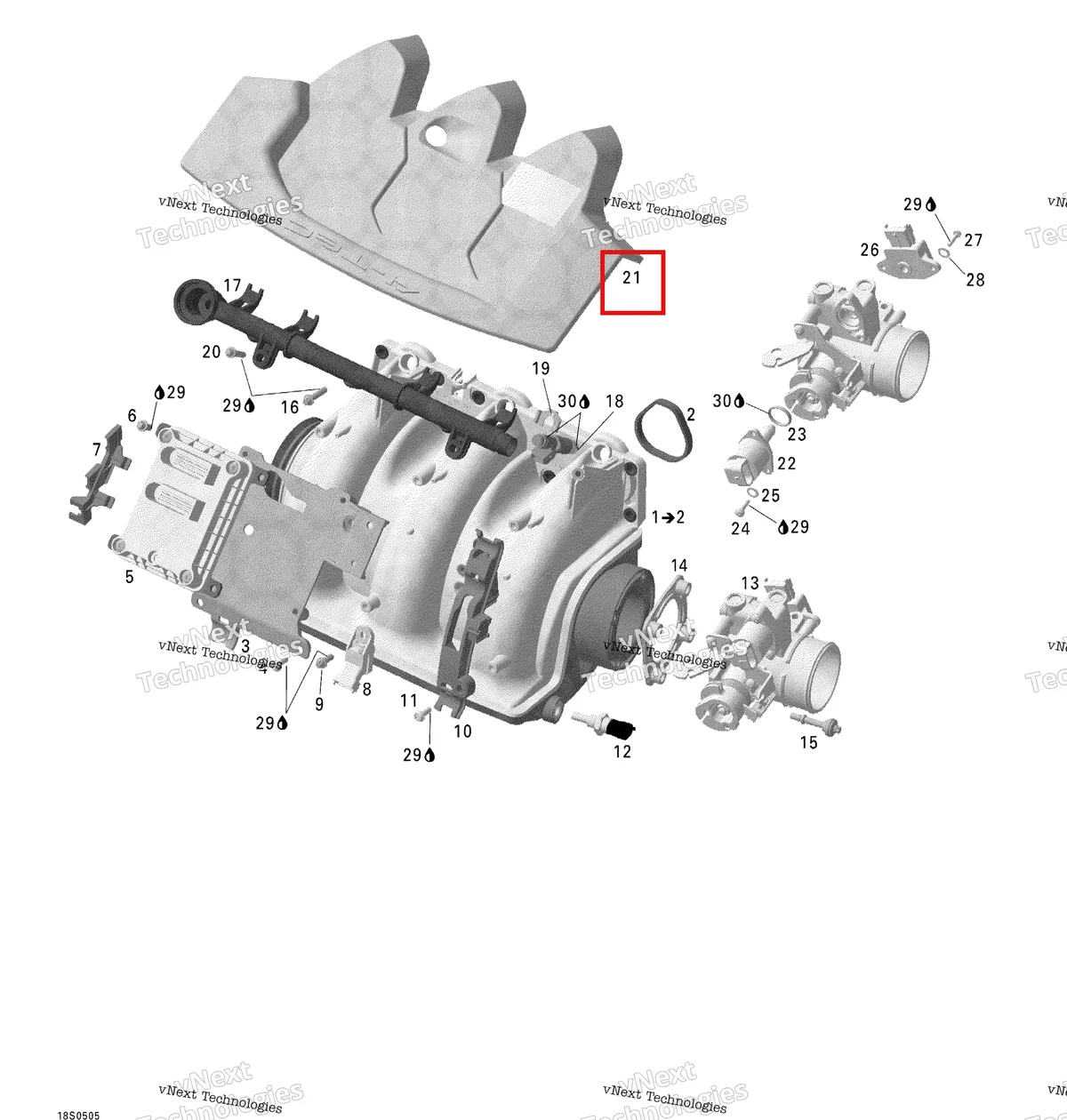 Схема применяемости: Крышка Sea-Doo 270000652