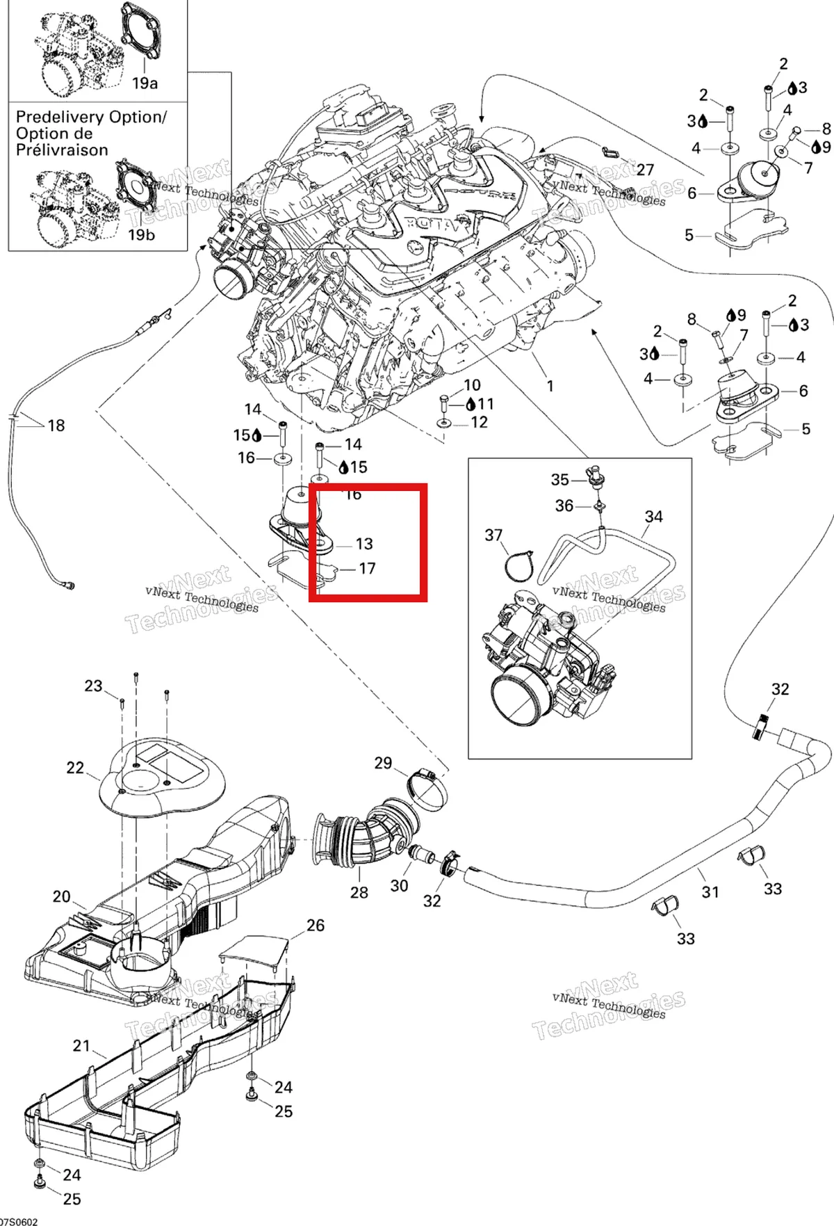 Деталь 270000671 на схеме узла 2006 Sea-Doo GTI Rental Engine And Air Intake Silencer Gti Rental