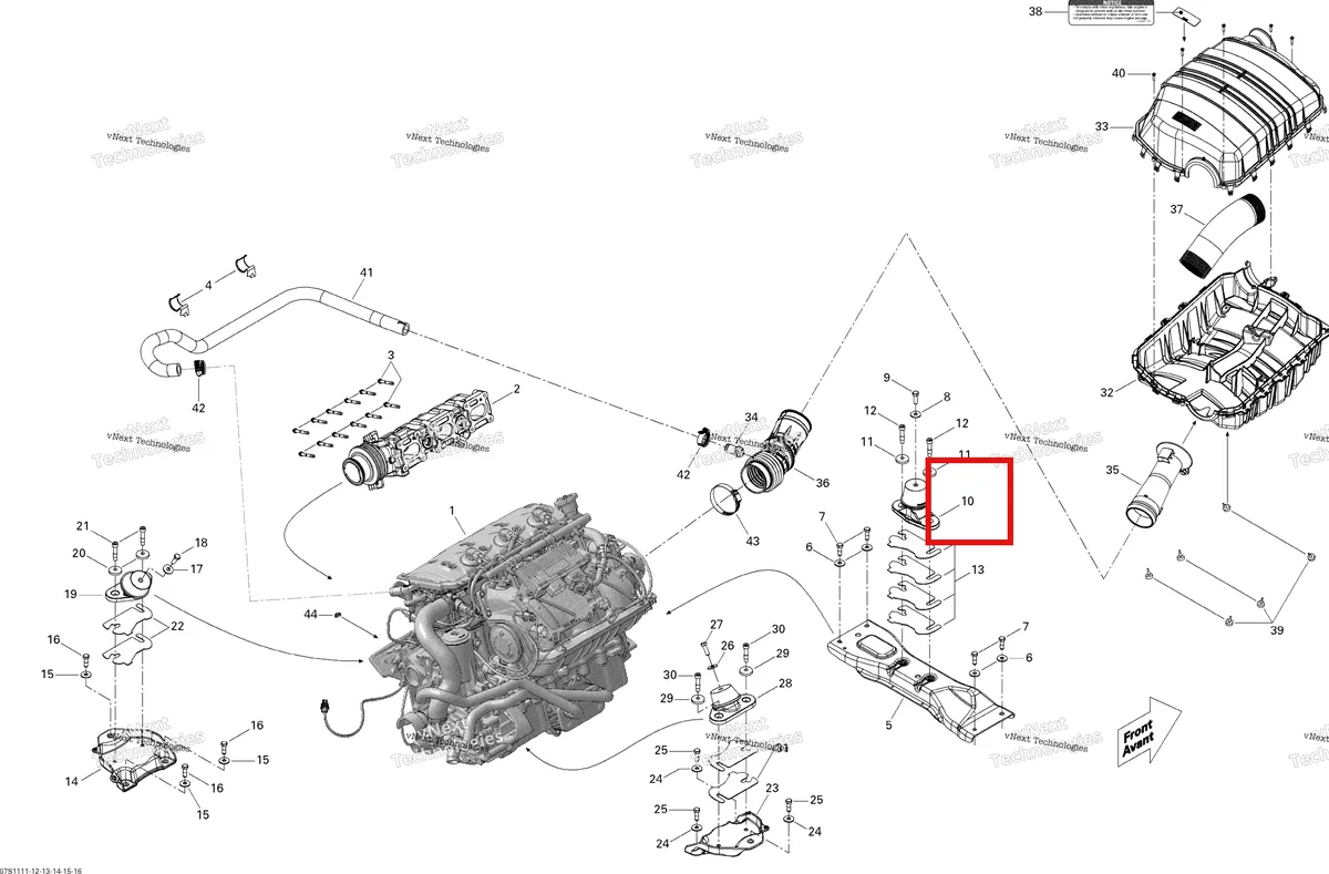 Деталь 270000690 на схеме узла Engine And Air Intake Silencer