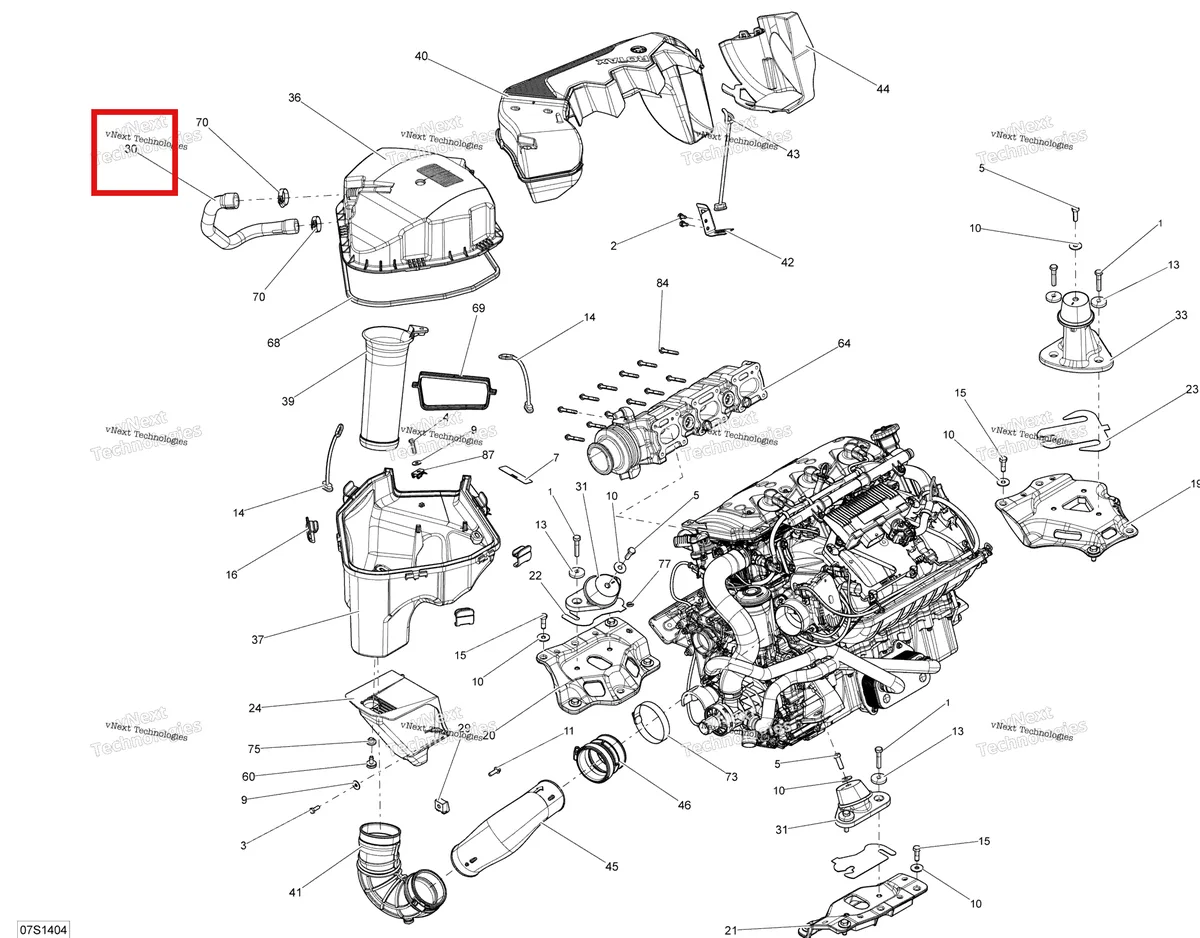 Деталь 270000807 на схеме узла 2014 Sea-Doo GTX S 155 Engine
