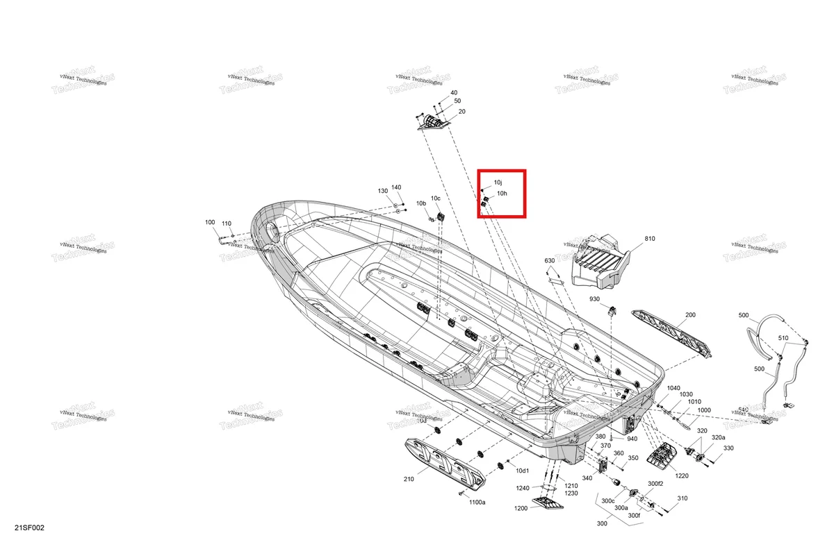 Схема применяемости: Ремень анкер Sea-Doo RXP (2016) (270000854)