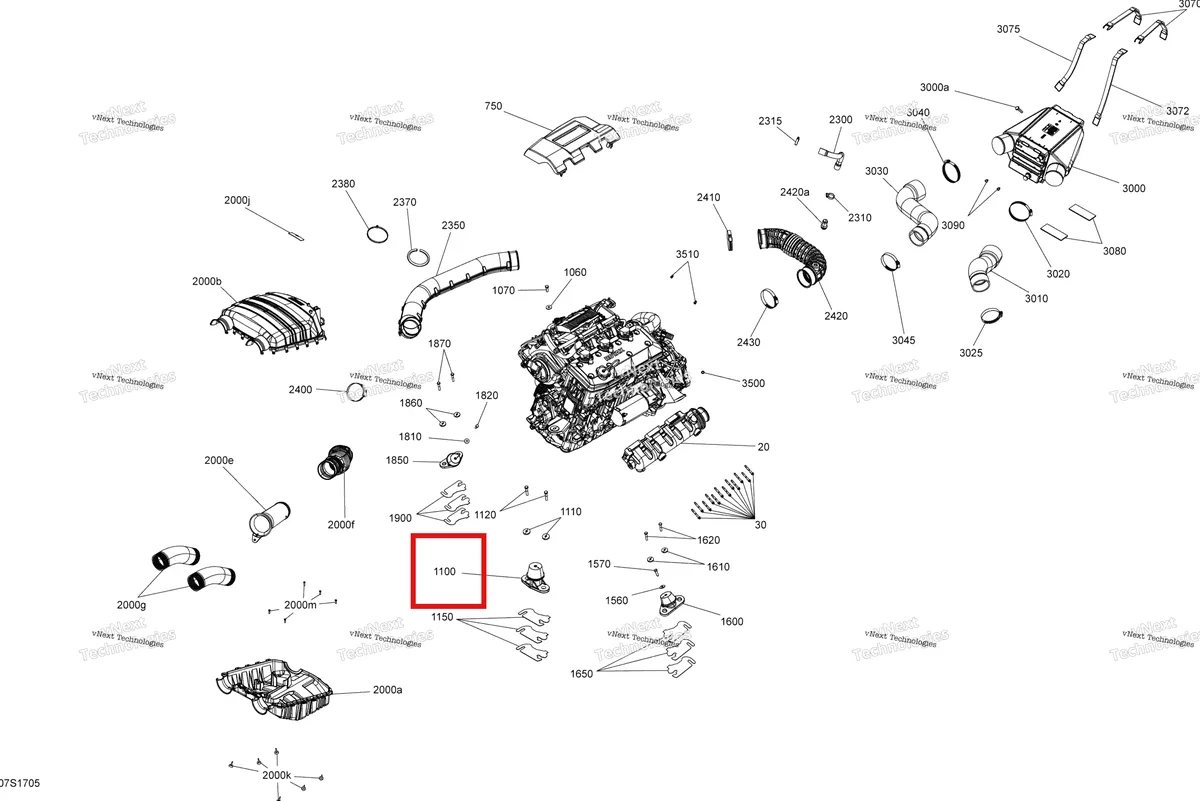 Деталь 270000885 на схеме узла 2017 Sea-Doo RXP Engine - All Models