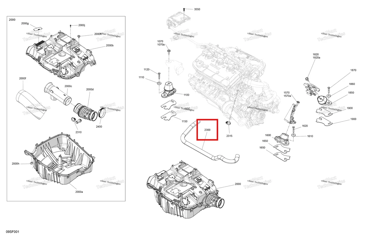 Деталь 270000949 (Formed шланг Sea-Doo GTX (2016) (270000949)) на схеме узла - 25TD - Bright White Engine - System