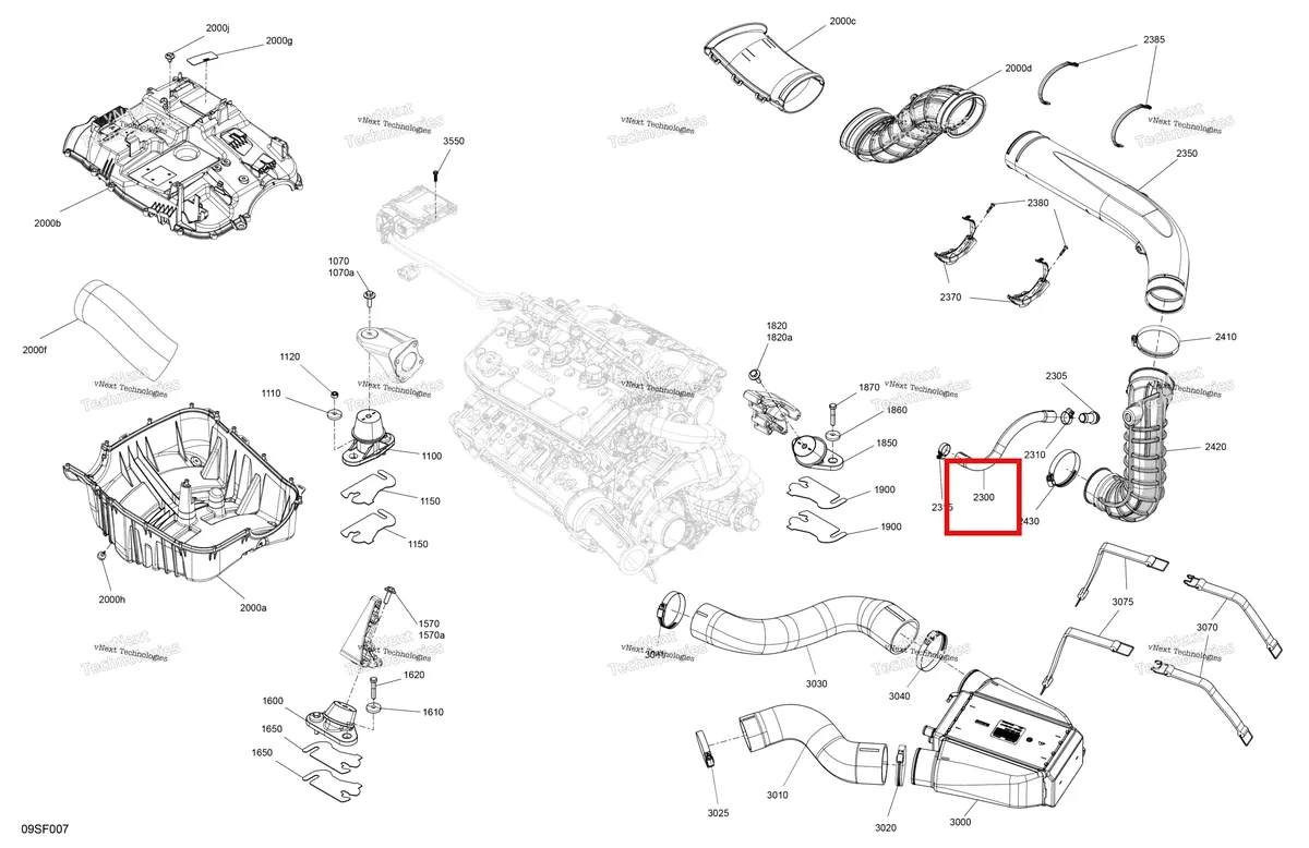 Деталь 270000950 (Formed шланг Sea-Doo RXP (2016) (270000950)) на схеме узла 2026 Sea-Doo GTR - 230 - STD - 36TC - Eclipse Black Engine - System