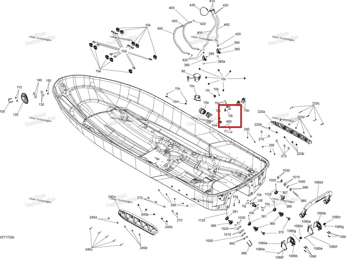 Схема применяемости: Ремень анкер Sea-Doo RXT (2016) (270000976)
