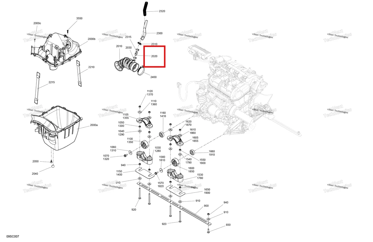Деталь 270001007 на схеме узла 2023 Sea-Doo SPARK 60, 2022 Engine - System