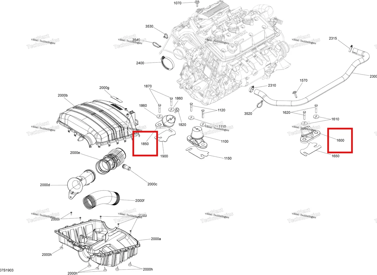 Деталь 270001011 на схеме узла 2019 Sea-Doo GTI 155 Engine