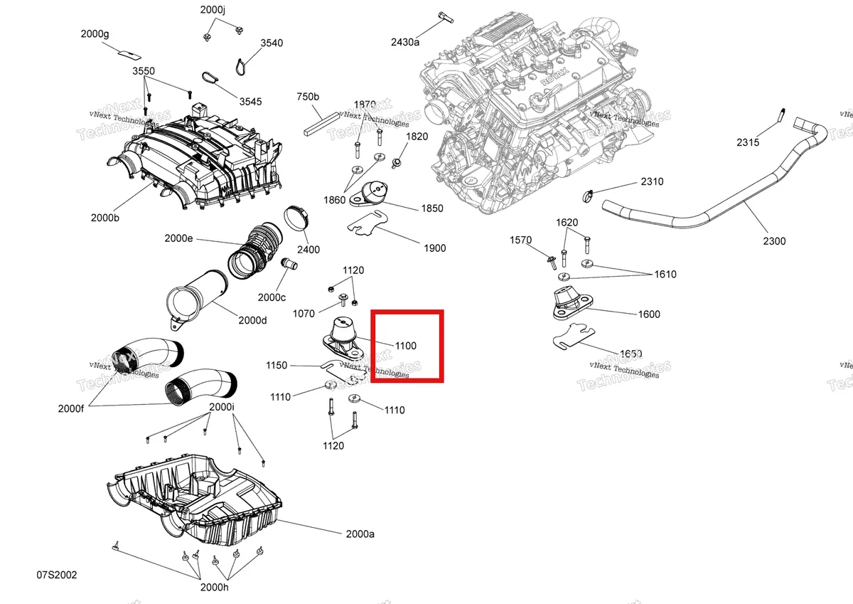 Деталь 270001076 на схеме узла 2020 Sea-Doo GTI SE 130 Engine