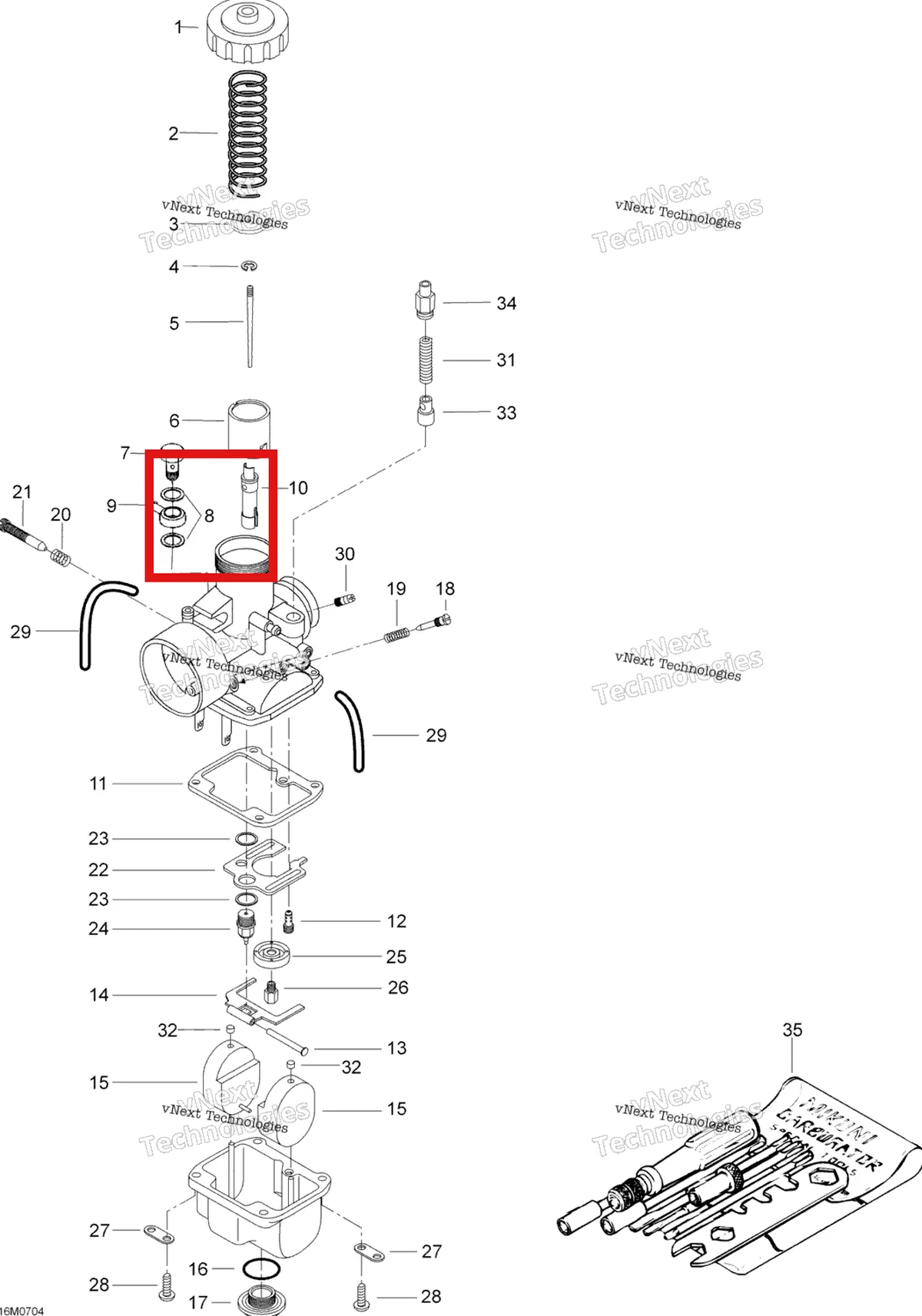 Деталь 270500025 (Шайба) на схеме узла 2007 Ski-Doo Skandic LT 440F Carburetor