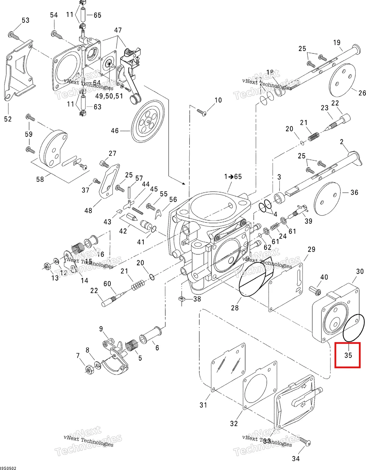 Деталь 270500102 на схеме узла 2005 Sea-Doo GTI Carburetor