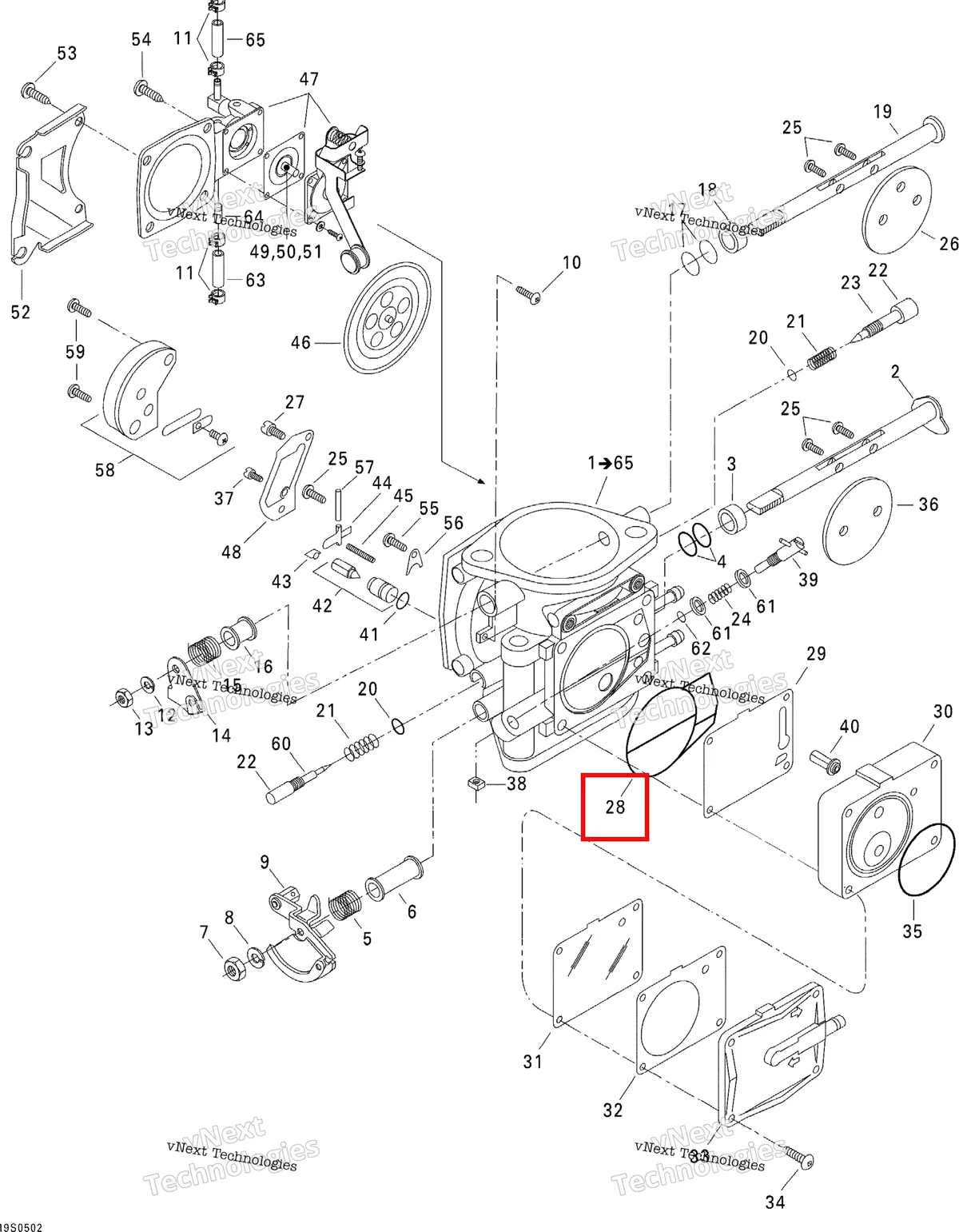 Деталь 270500104 на схеме узла 2005 Sea-Doo GTI Carburetor
