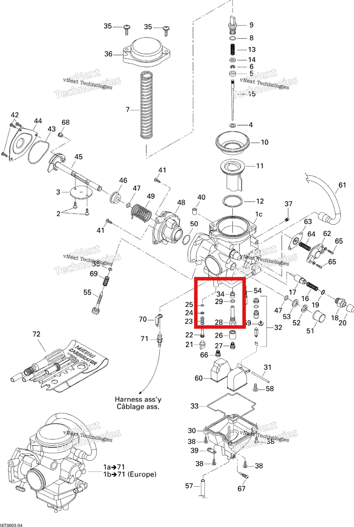 Деталь 270500119 на схеме узла 2008 Can-Am Outlander MAX 400 STD Carburetor