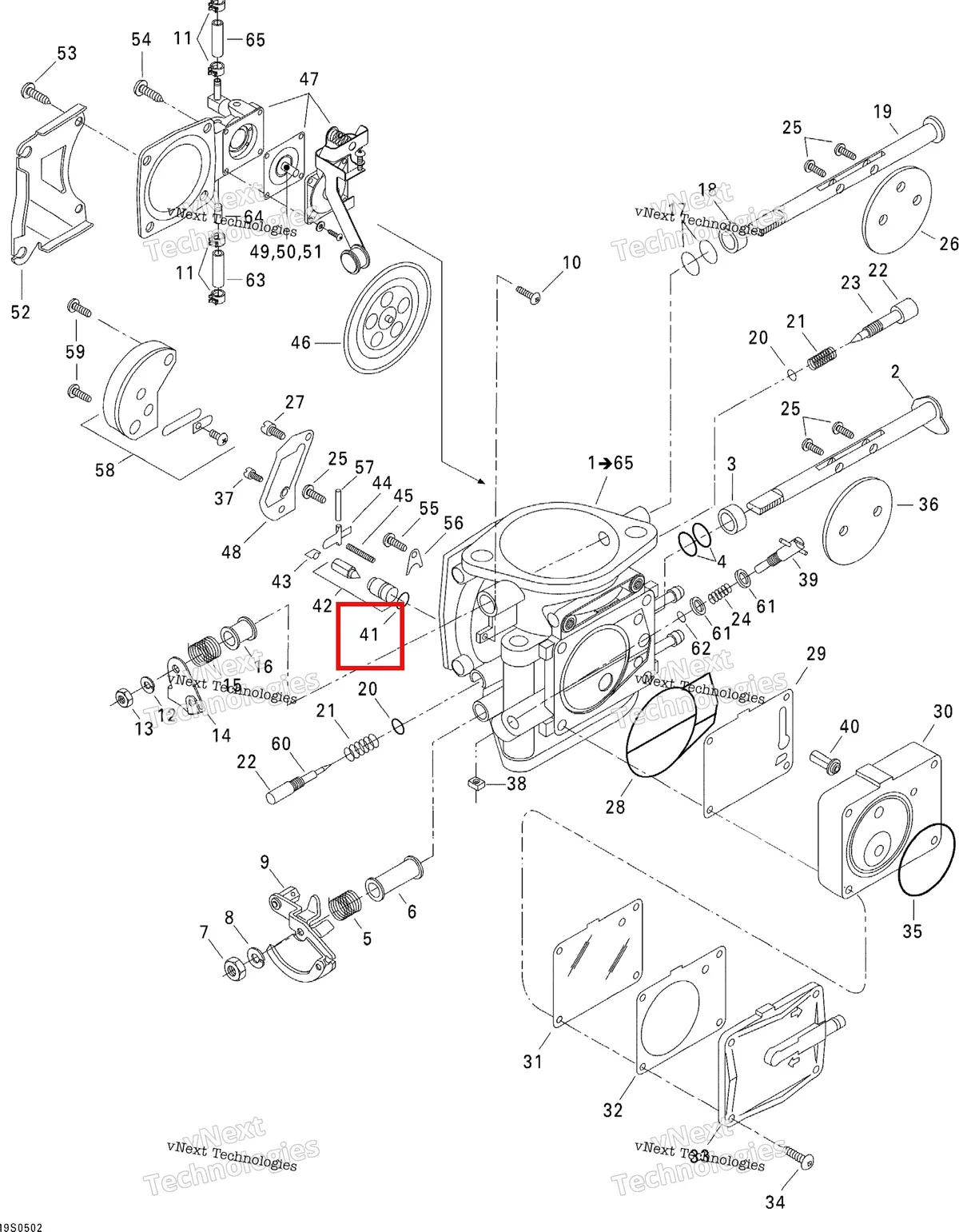 Деталь 270500127 на схеме узла 2005 Sea-Doo GTI Carburetor