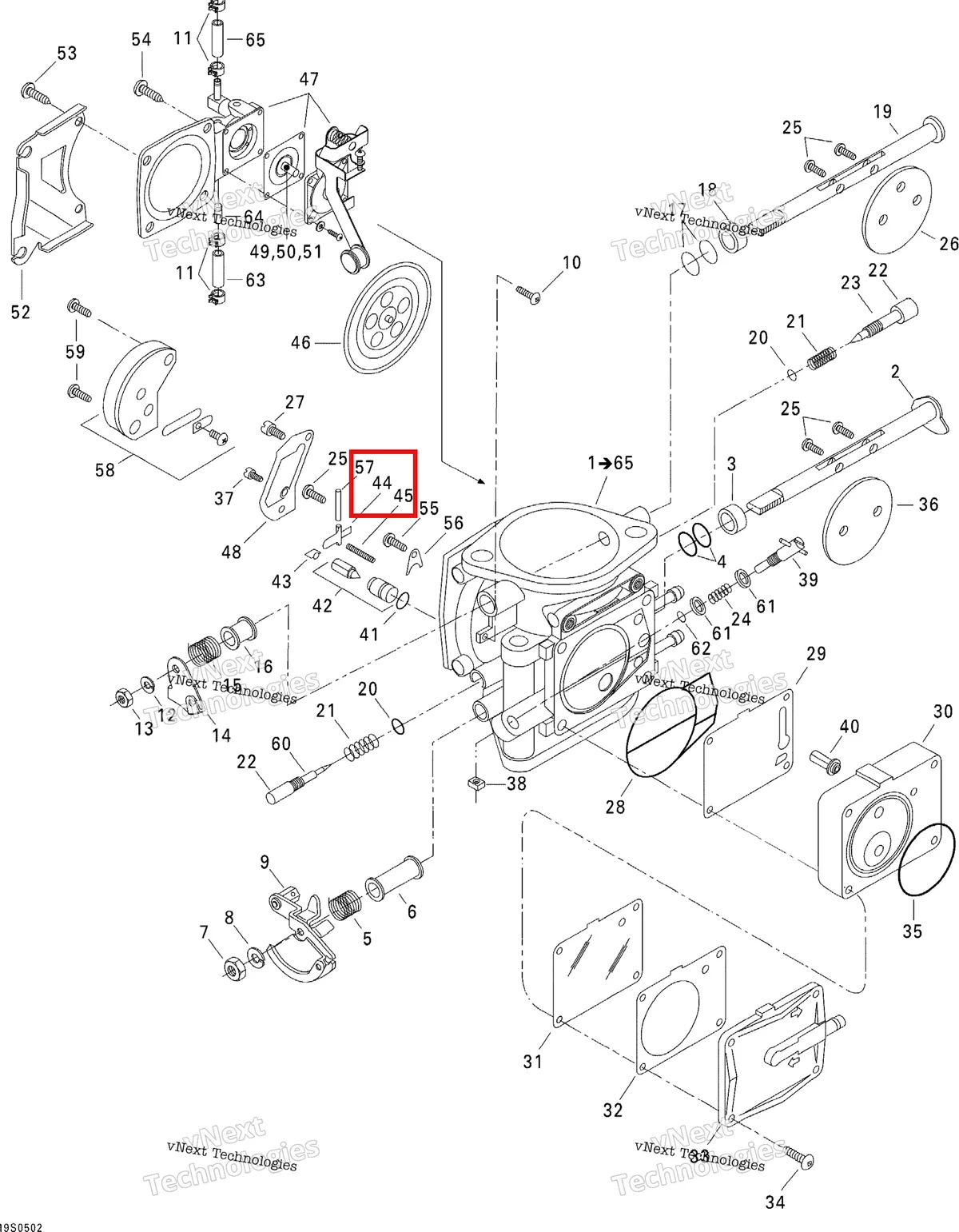 Деталь 270500128 на схеме узла 2005 Sea-Doo GTI Carburetor