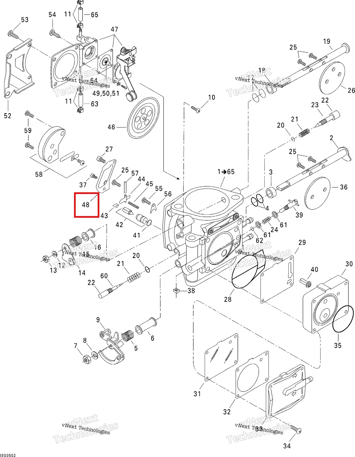 Деталь 270500131 на схеме узла 2005 Sea-Doo GTI Carburetor