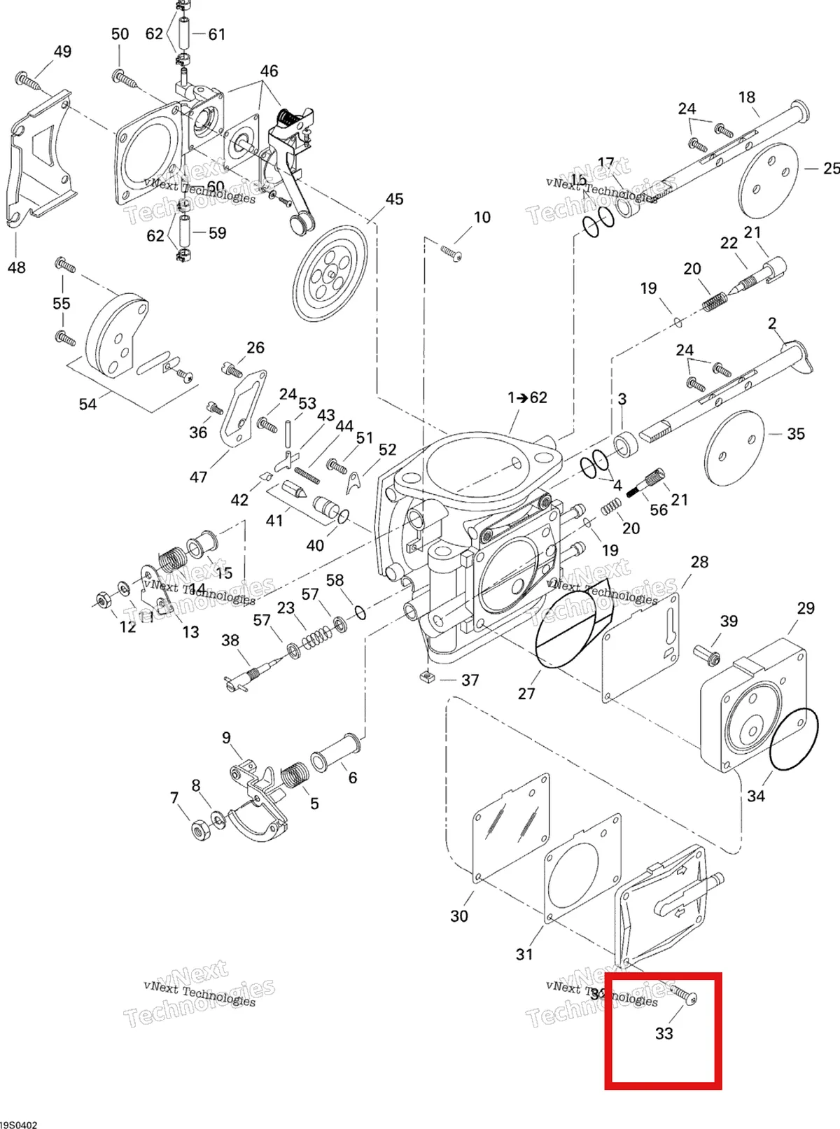 Деталь 270500143 на схеме узла 2004 Sea-Doo GTI Carburetor