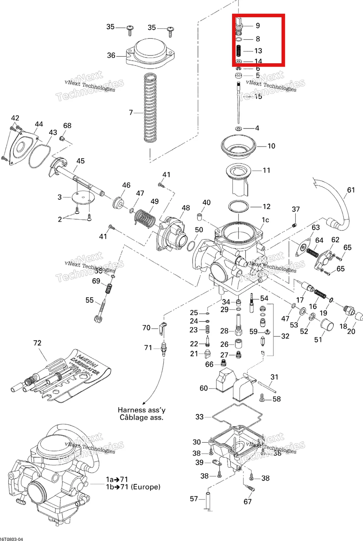 Деталь 270500144 на схеме узла 2008 Can-Am Outlander MAX 400 STD Carburetor