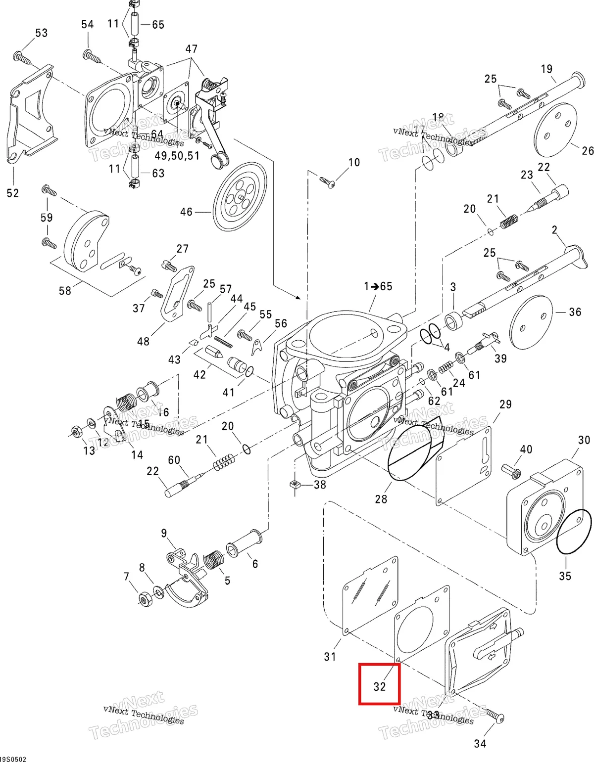 Деталь 270500146 на схеме узла 2005 Sea-Doo GTI Carburetor