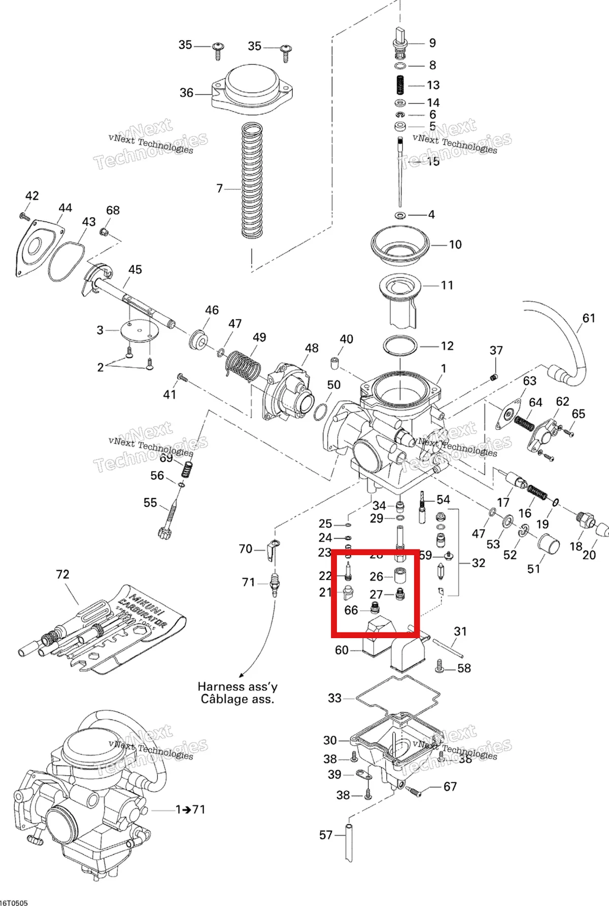 Деталь 270500148 на схеме узла 2005 Can-Am Outlander 330/400 STD 2 X 4 Carburetor