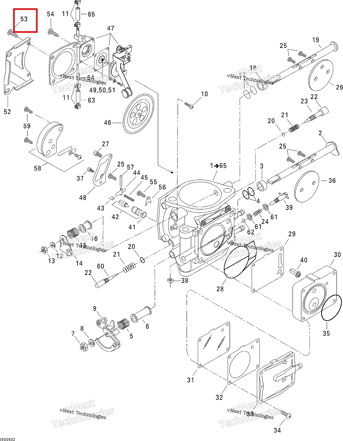 Деталь 270500238 на схеме узла 2005 Sea-Doo GTI Carburetor
