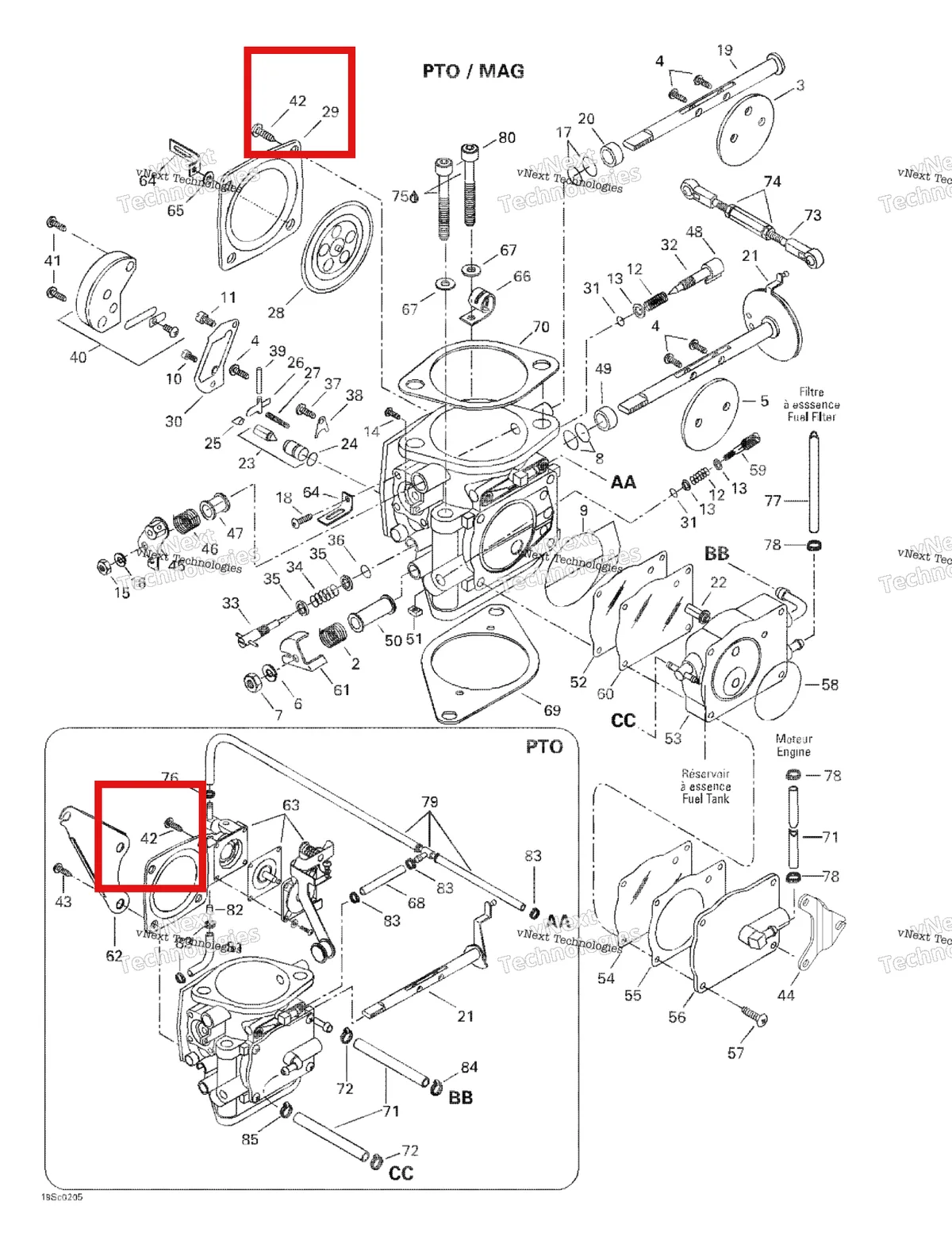 Деталь 270500243 на схеме узла 2002 Sea-Doo GTX, 5587/5588 Carburetors