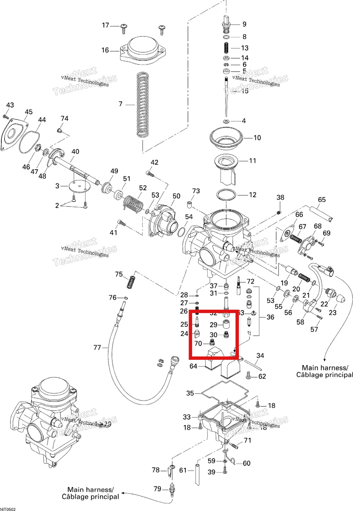 Деталь 270500251 на схеме узла 2005 Can-Am Traxter 5 Speed Carburetor