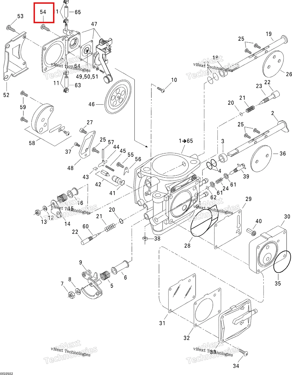 Деталь 270500322 на схеме узла 2005 Sea-Doo GTI Carburetor