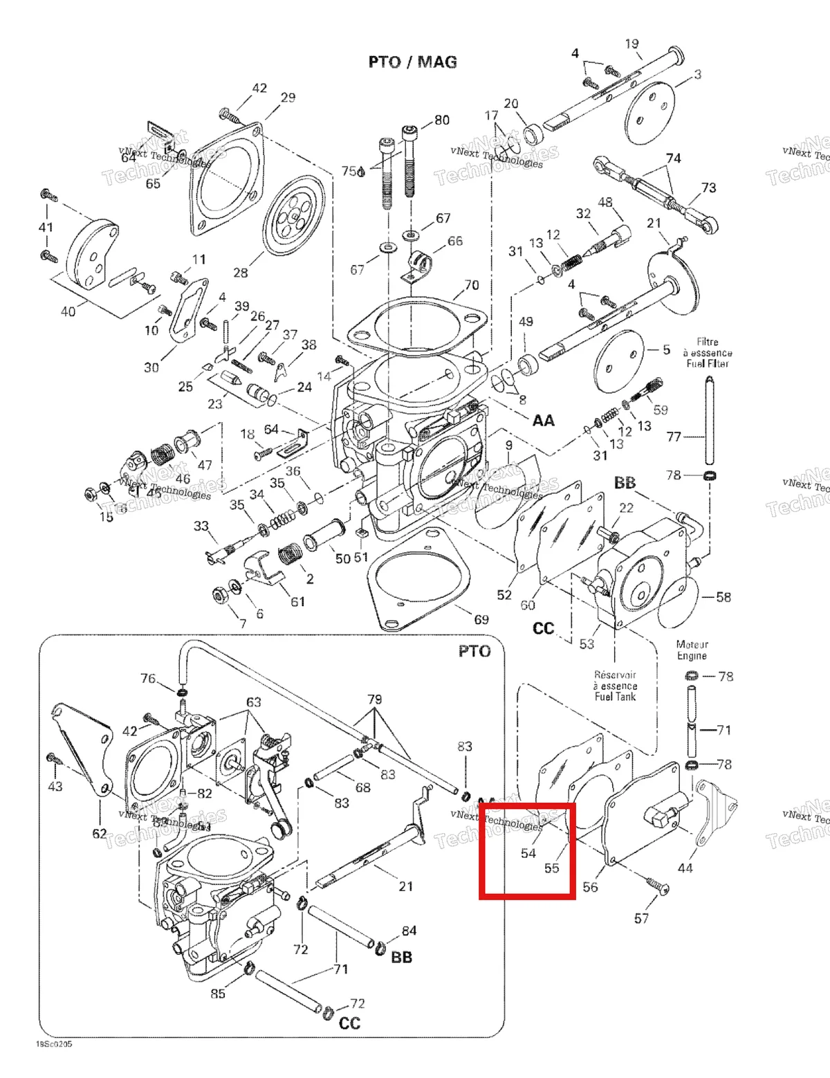 Деталь 270500366 на схеме узла 2002 Sea-Doo GTX, 5587/5588 Carburetors