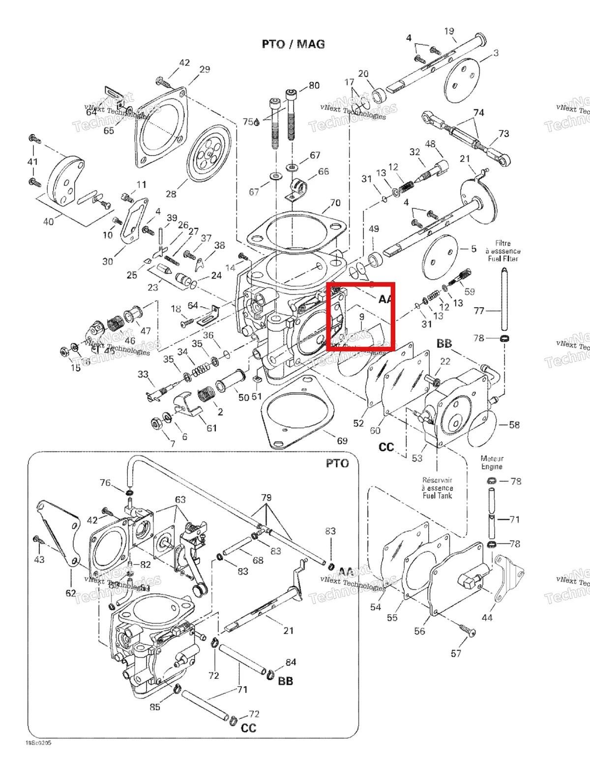 Деталь 270500370 на схеме узла 2002 Sea-Doo GTX, 5587/5588 Carburetors