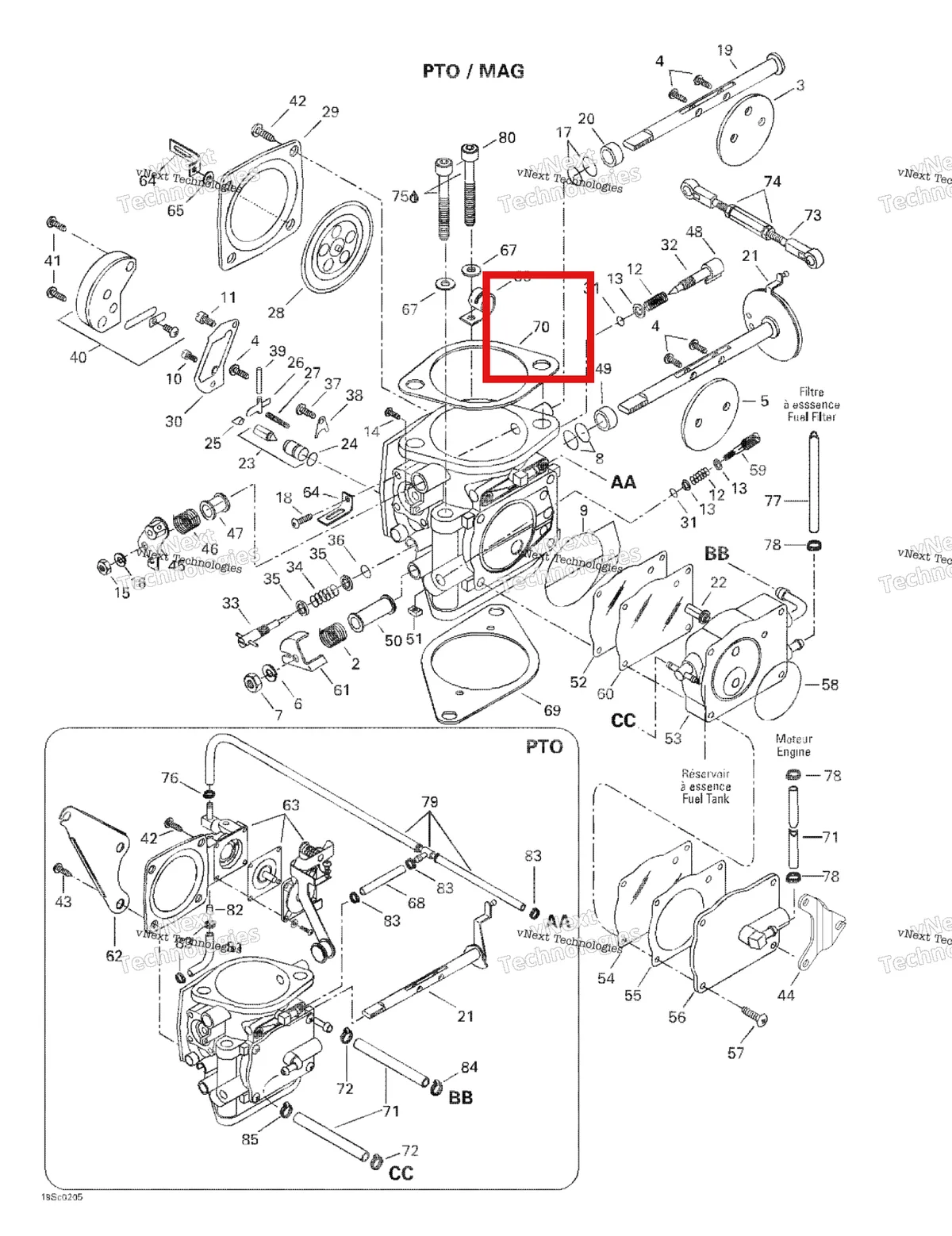 Деталь 270500384 на схеме узла 2002 Sea-Doo GTX, 5587/5588 Carburetors