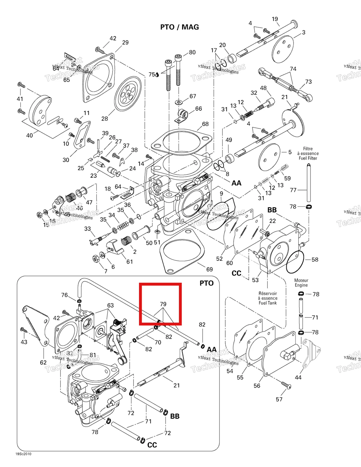 Деталь 270500406 на схеме узла 2000 Sea-Doo LRV, 5688 Carburetors